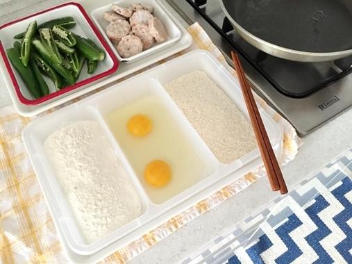 (50차이상차재입고)일본완제품 실용적인 3칸나눔 투명트레이*김밥재료준비/튀김전용/재료준비트레이로 굿!