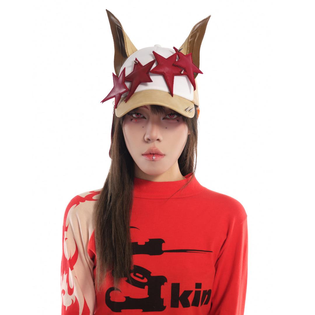 GZ*kyra joint rivet five-pointed star music Doberman baseball cap