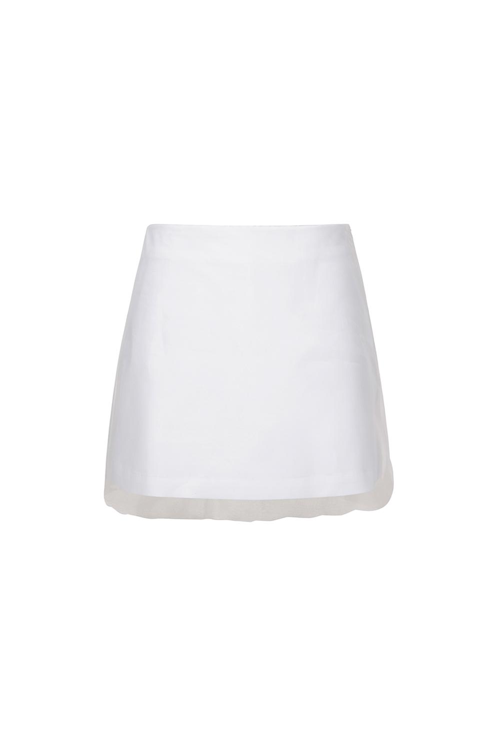 Organza Balloon Shorts, White