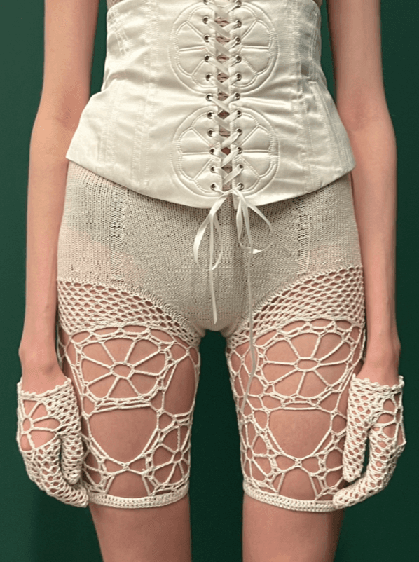 Crochet Floral Shorts - S