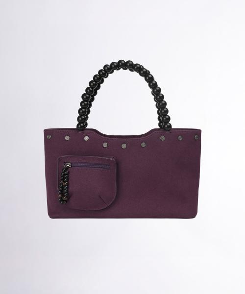 Zen Wood Beads Bag Deep Purple