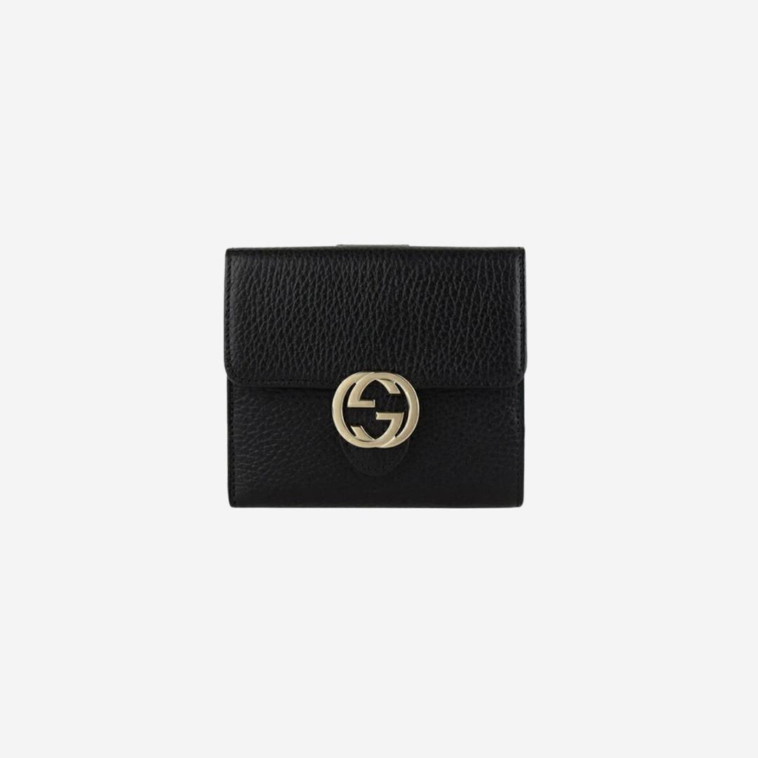 Gucci GG Interlocking Flap Wallet Black