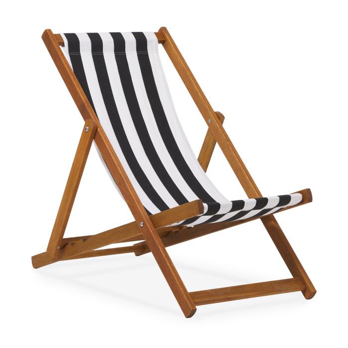 Deck Chair Outdoor - Stripe Black