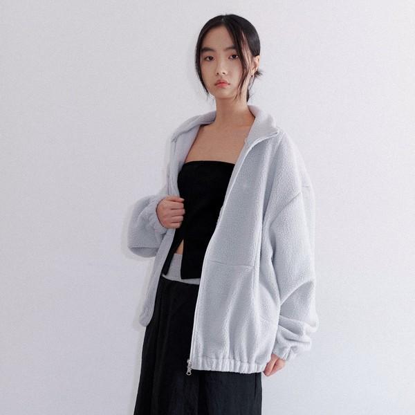 FAVICON FLEECE ZIPUP JUMPER GRAY