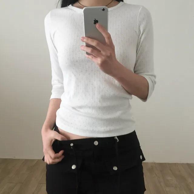 7부 펀칭 티셔츠