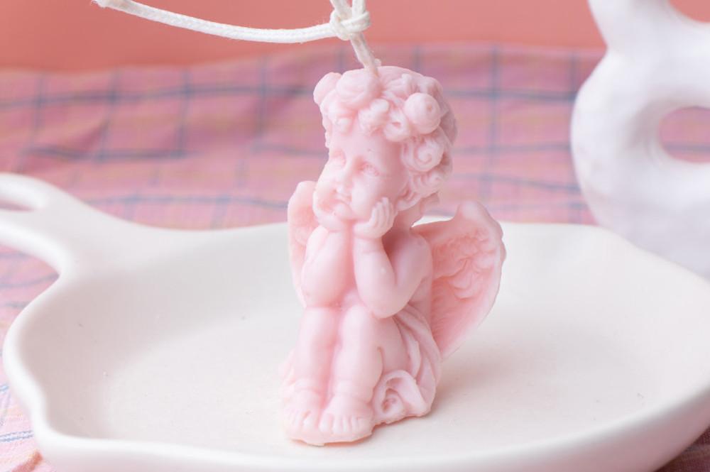 앤틱﻿ 캔들몰드 턱괸 미소천사몰드 2호 (양면 입체형) 석고 방향제 수제 몰드