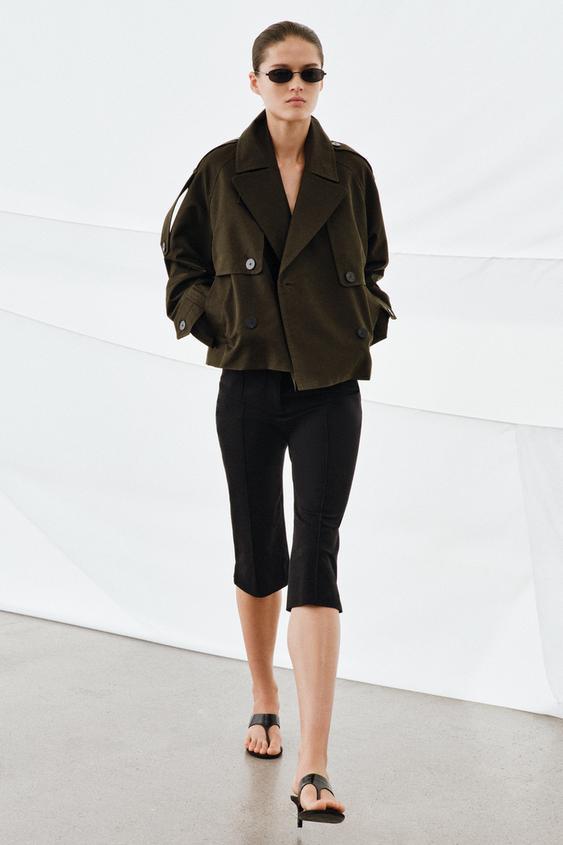 ZW 컬렉션 워터프루프 숏 트렌치 코트