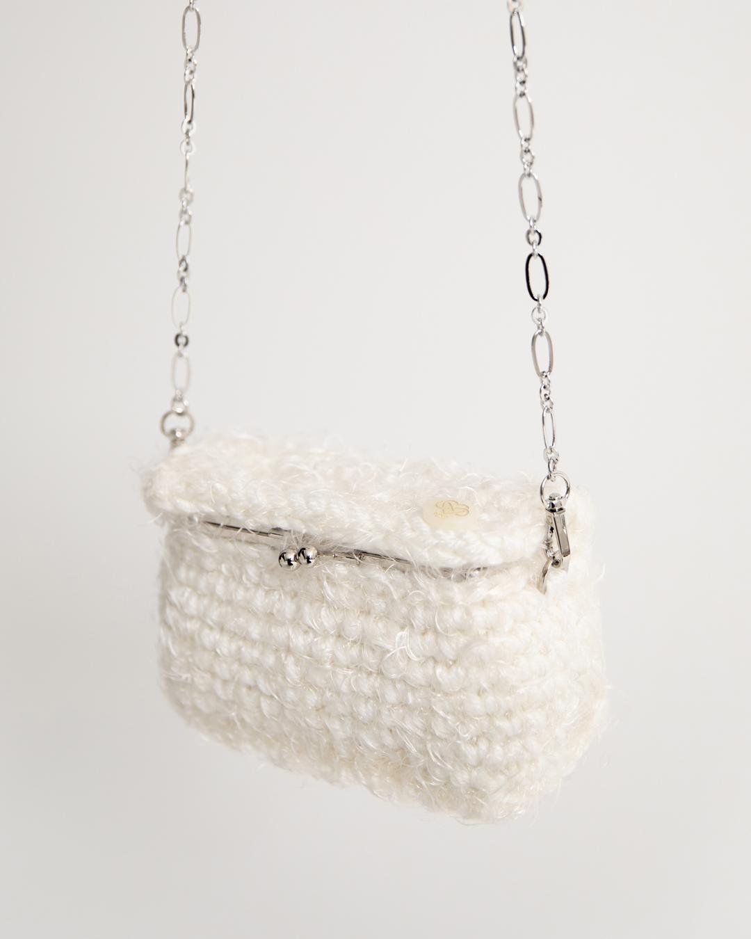 knitting frame box bag (white)