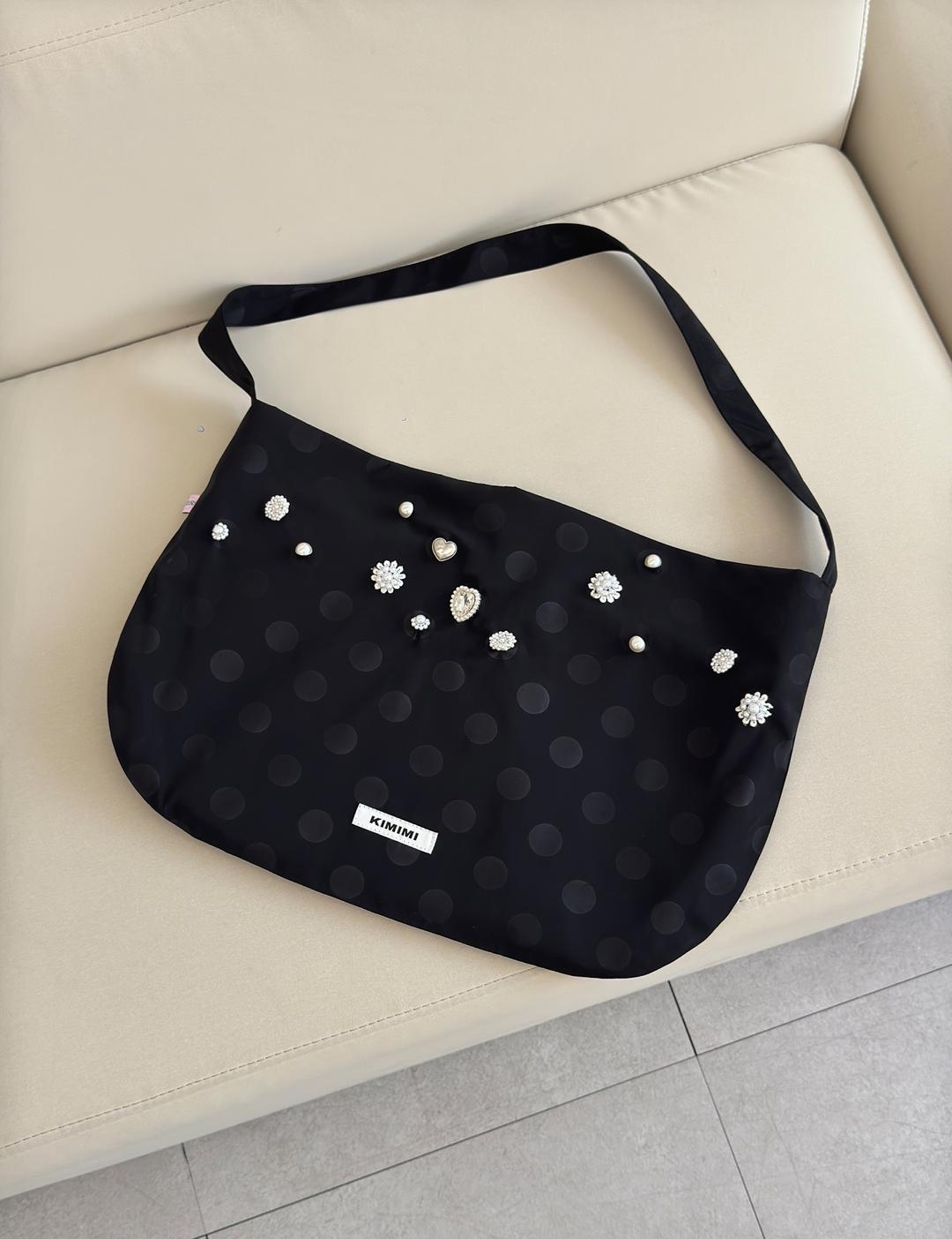 [Limited edition]   키미미 KIMIMI dots day bag  Shine black