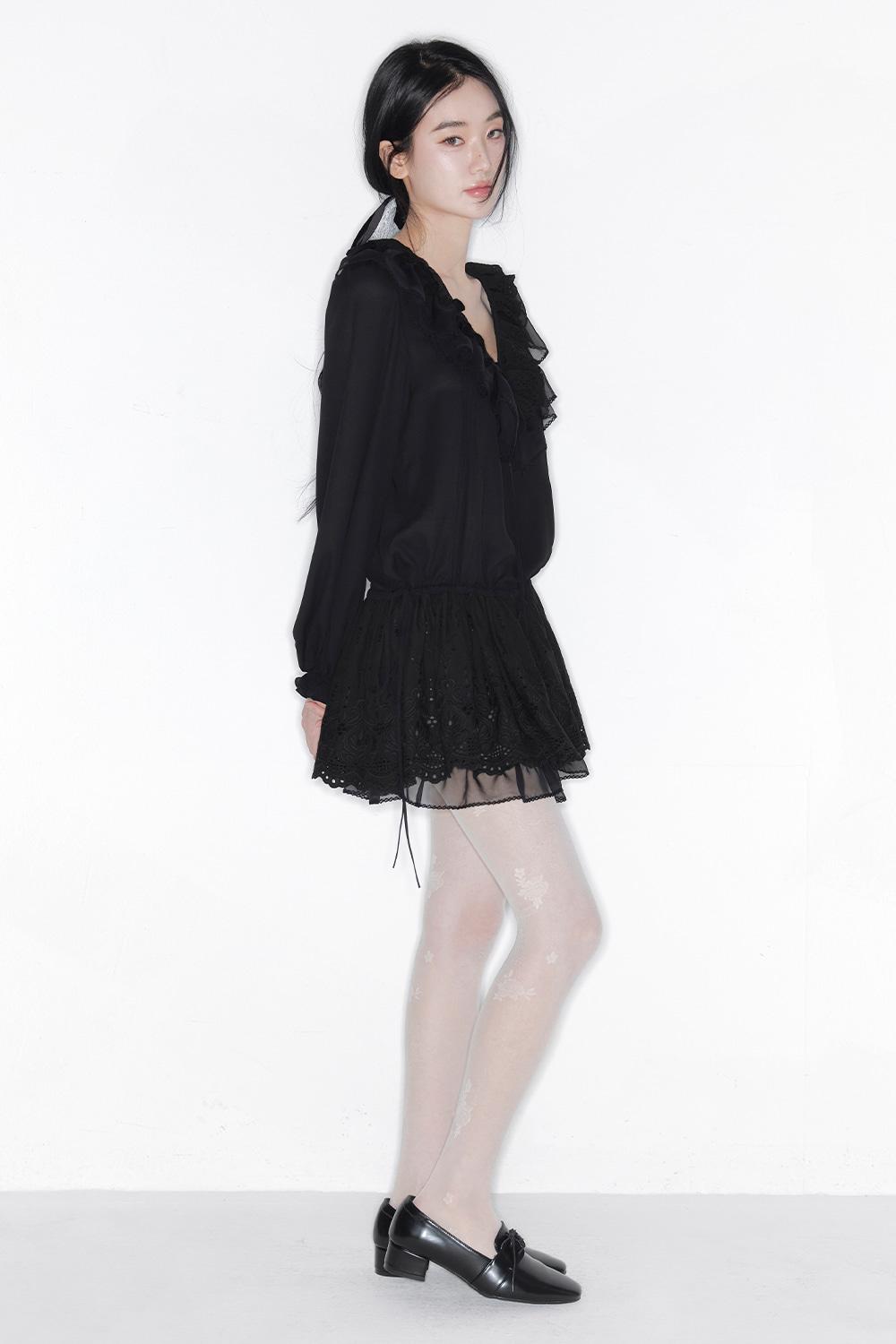 [2차[3월 27일 순차배송][Exclusive]PETAL BLOOM SCALLOP DRESS_TT6S602BK