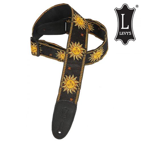 Levy`s 레비스 통기타/어쿠스틱기타 스트랩/맬빵 MPJG-SUN (블랙)