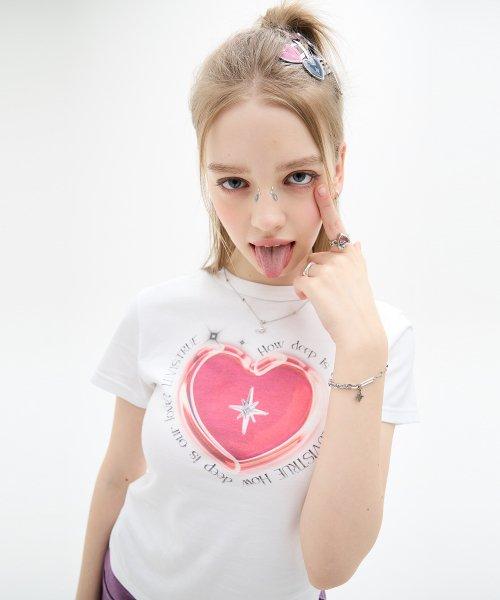 DN GLOSSY TWINKLE TEE(WHITE)
