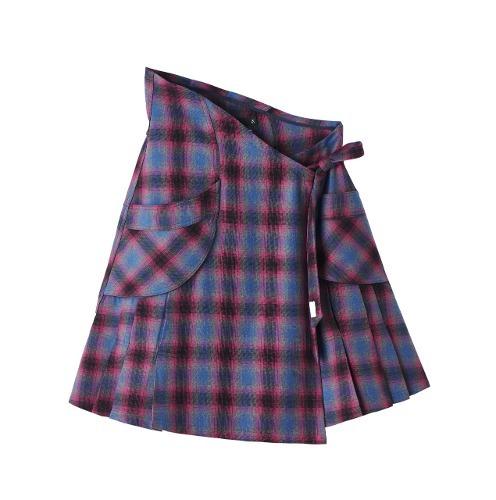 COTTAGE FLANNEL WRAP SKIRT (PURPLE)