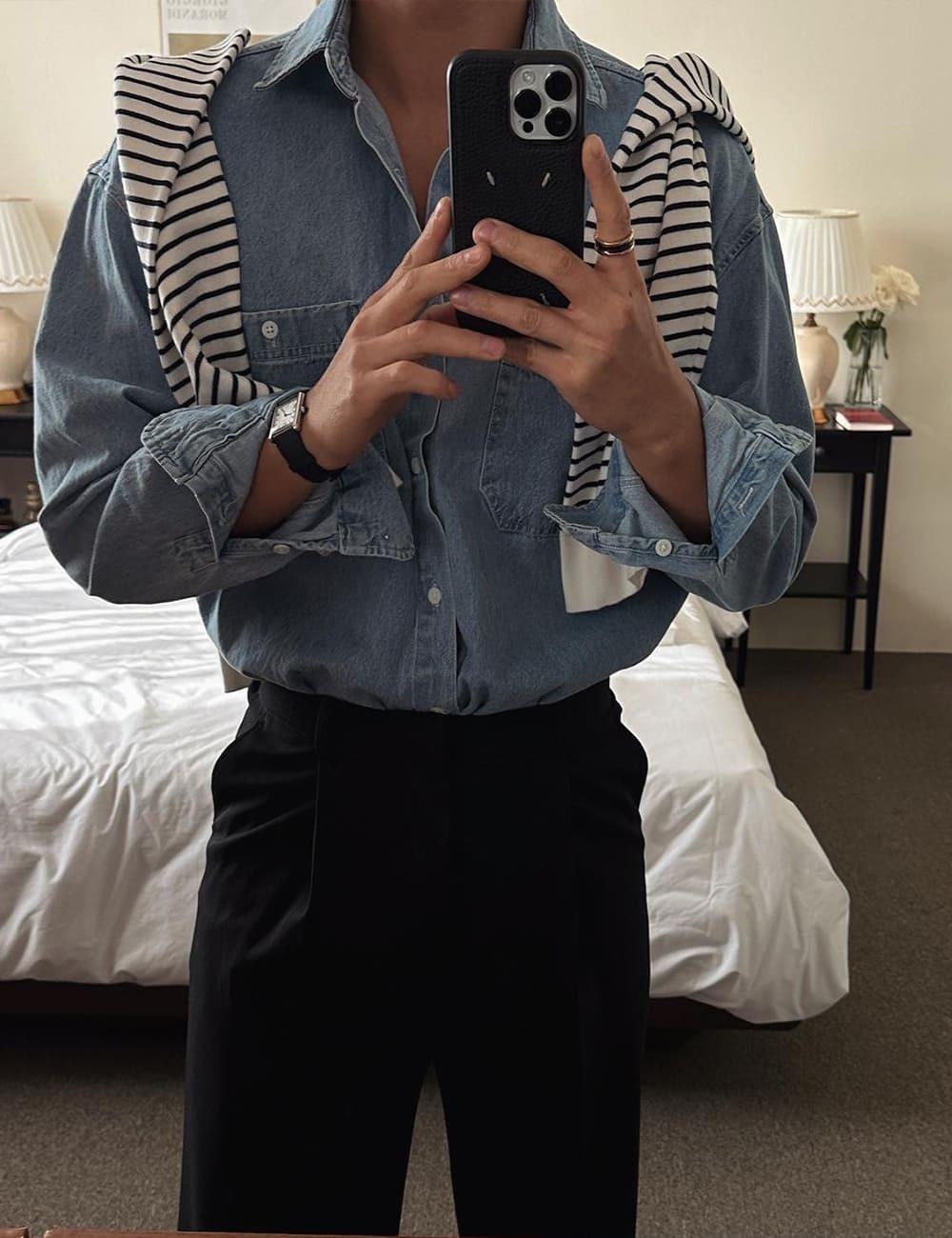 폴 셀린 데님 셔츠(4color)