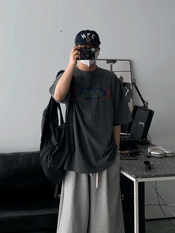 HP. usa 피그먼트 워싱 반팔