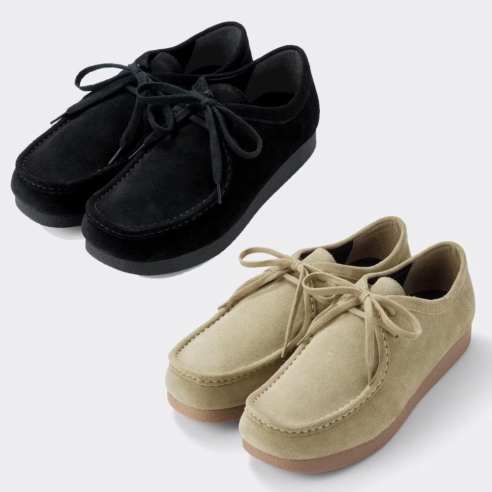 지유 GU 가죽 모카신 베이지 블랙