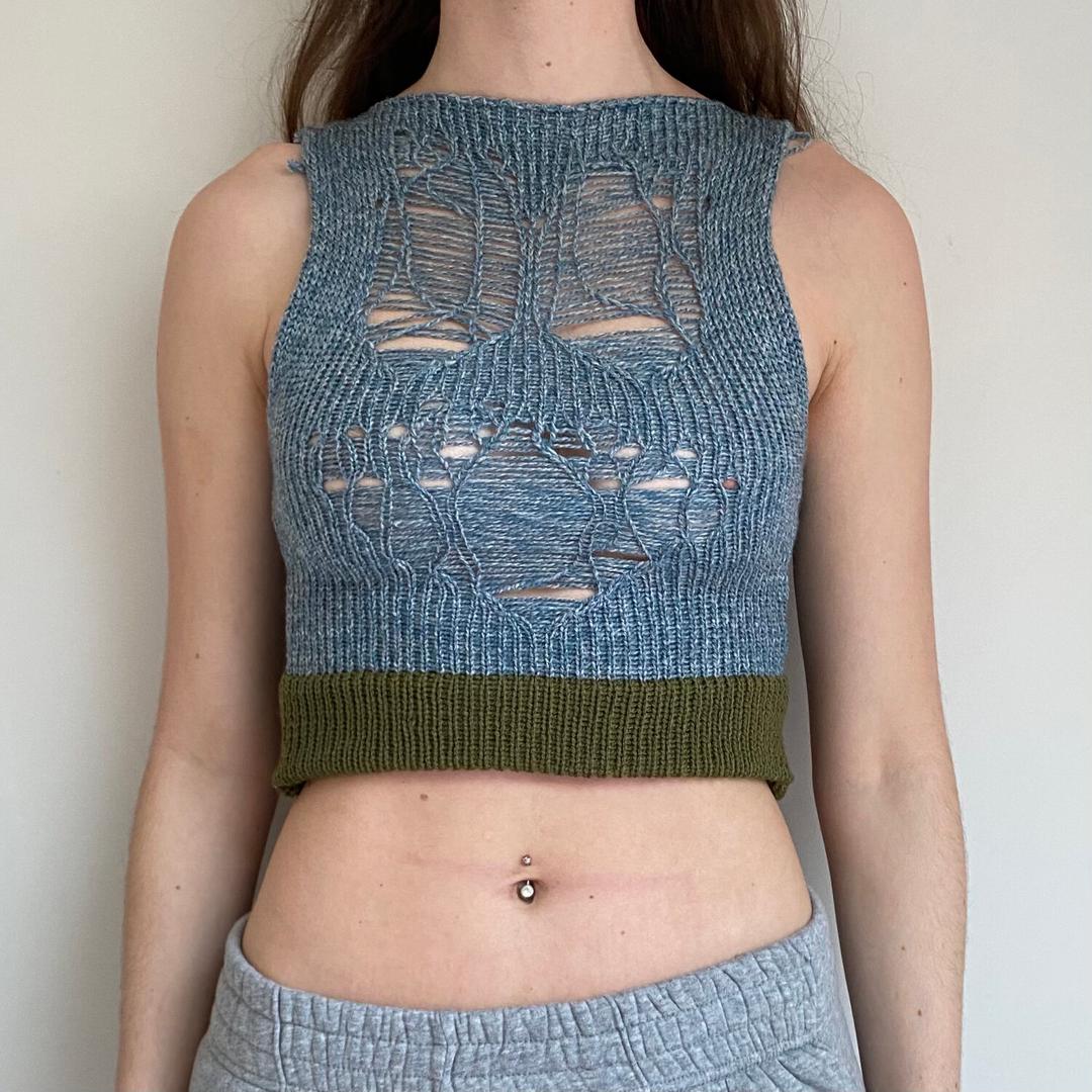 Two-Tone Blue / Khaki Inés Vest — Liky Florence