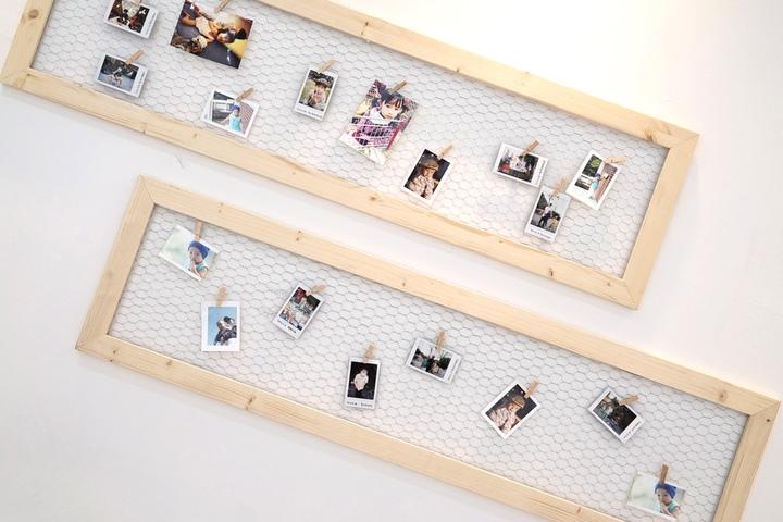 원목 철망 와이드 120cm 사진액자 폴라로이드 사진걸이 돌잔치보드