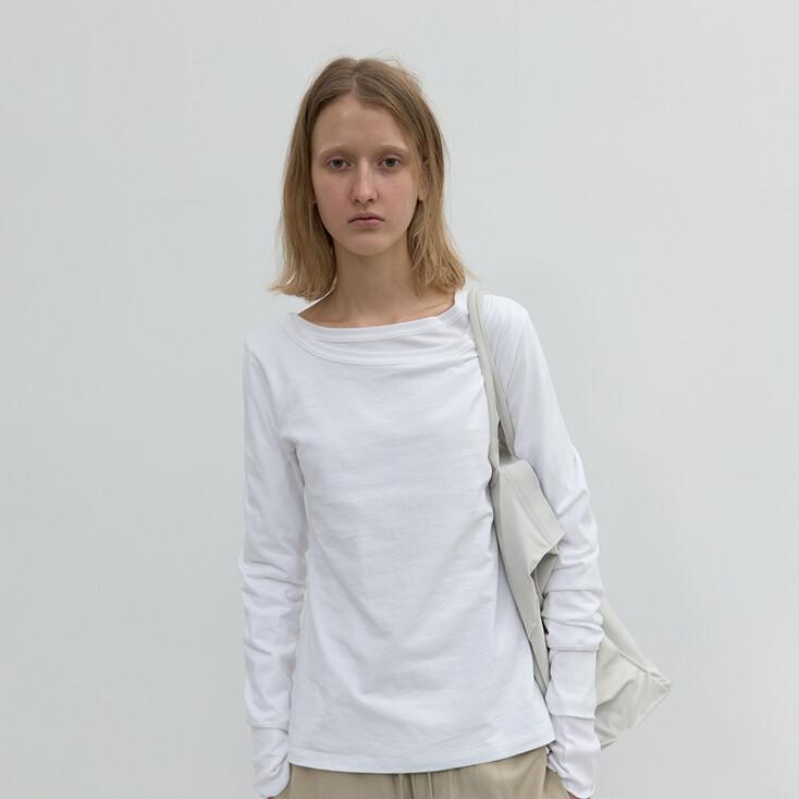 SNUG LONG SLEEVE TOP IN WHITE