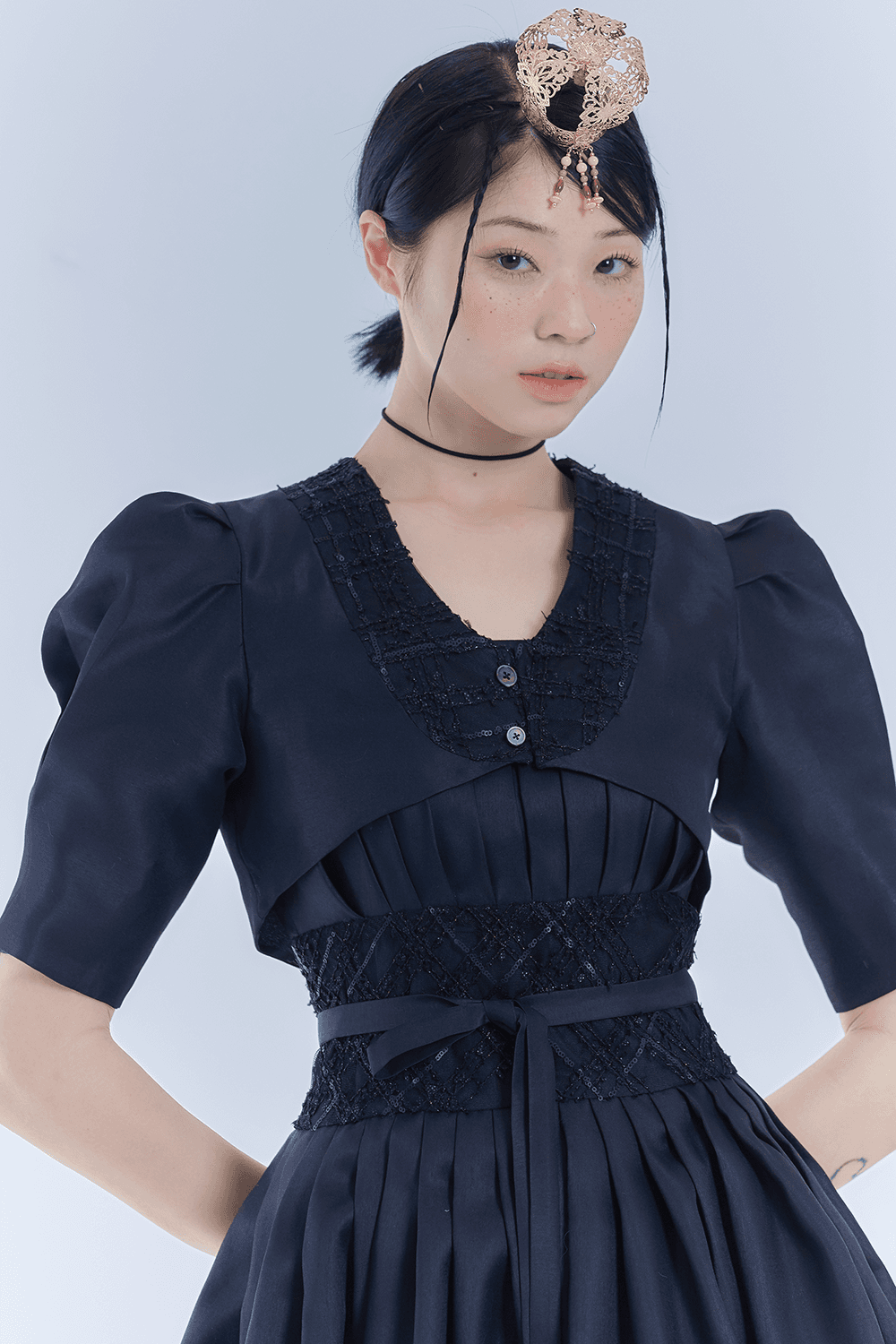 영채 맞깃 저고리 자켓