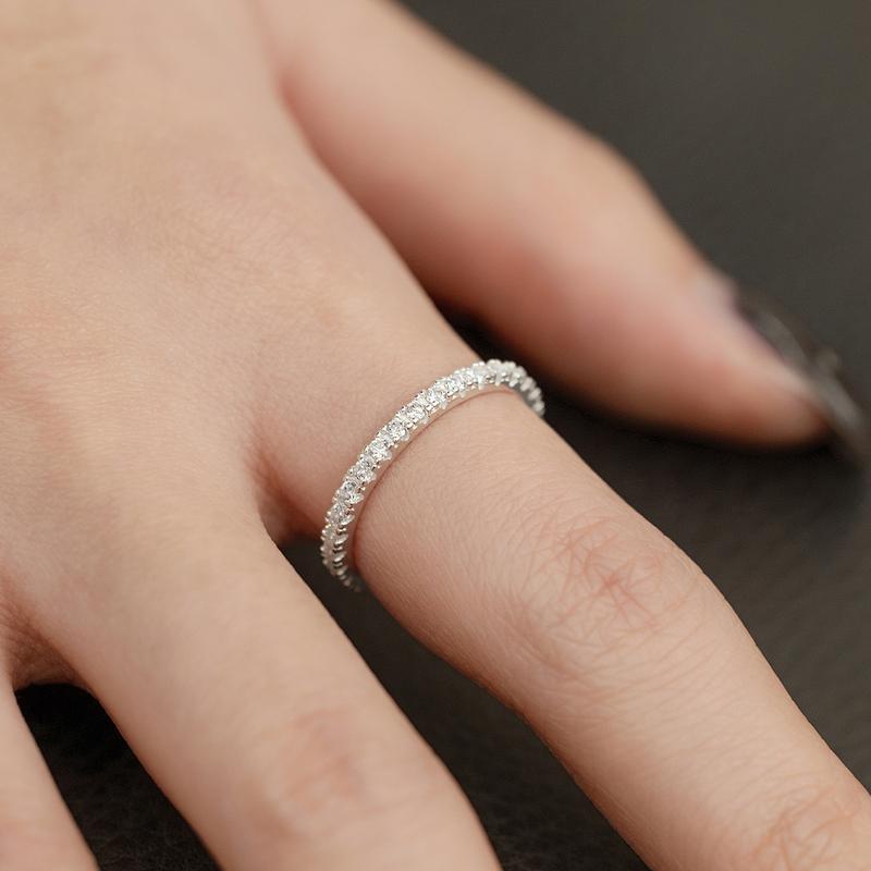 (실버925) 심플 라인 큐빅 반지 CR1853