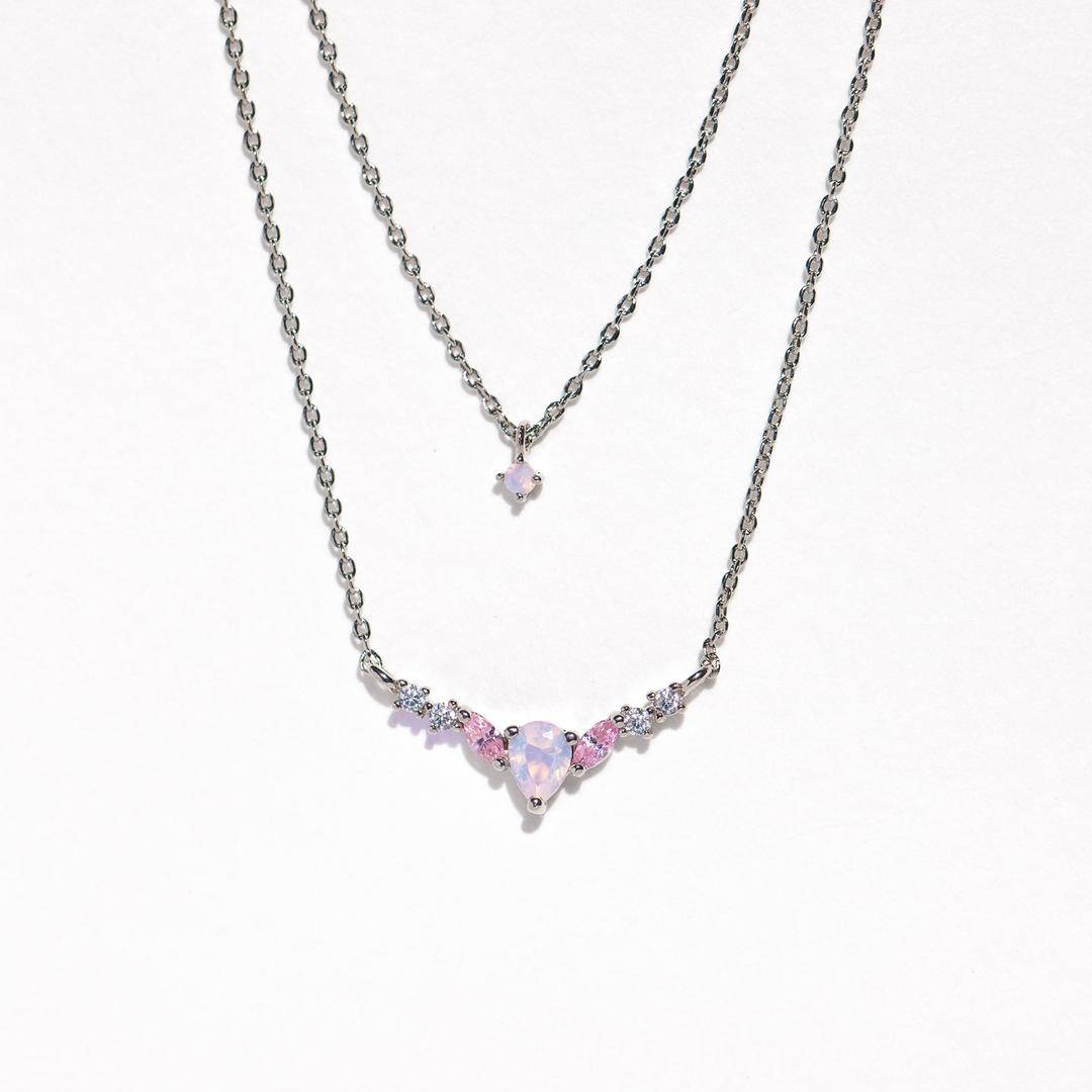 Sweet Like Honey Double Strand Necklace - Silver