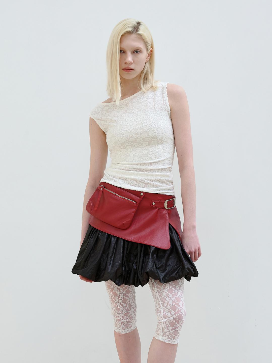 FLORAL UNBALANCE SLEEVELESS TOP - IVORY