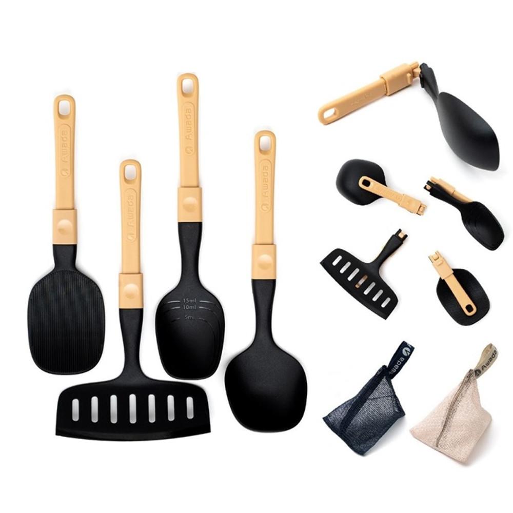 아와다 파우치 세트 6cps 캠핑 등산 백패킹 트레킹 낚시 휴대용 키친툴 이지폴딩 취사 조리기구