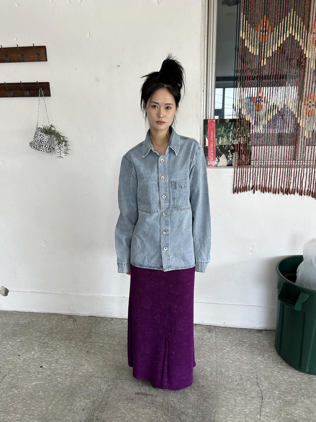 denim retro wash overshirt jk