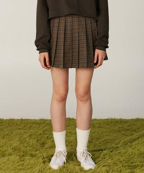 LOGO LABEL PLEATS SKIRT GREY(CY2AFFPA91A)