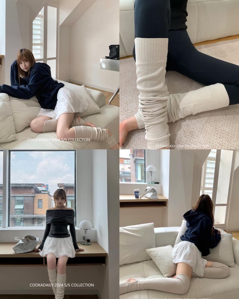 파인애플 패턴 니삭스 (2col)