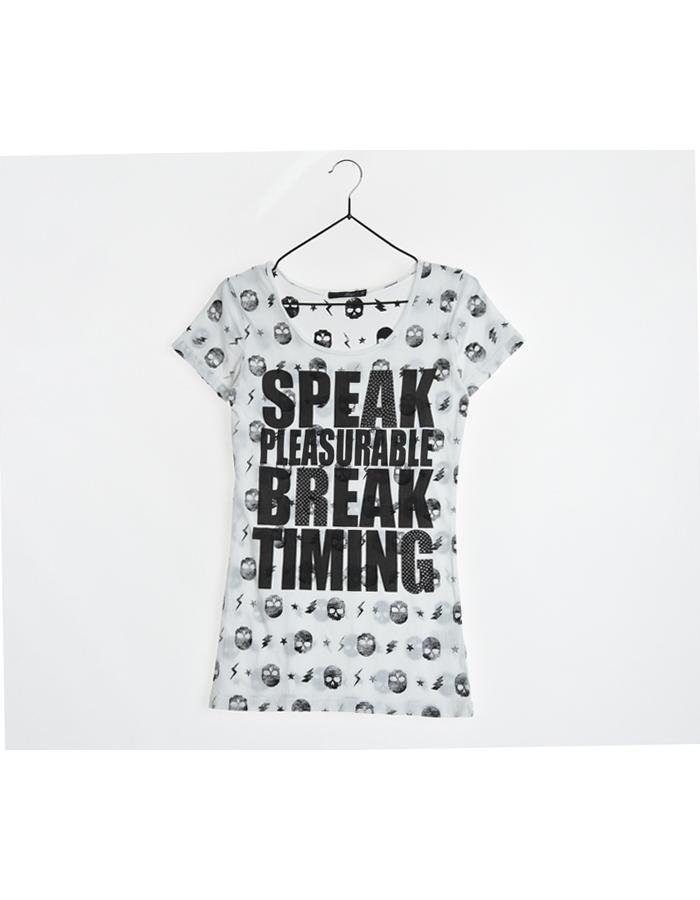 JPN 스컬 반팔 티셔츠/WOMAN S