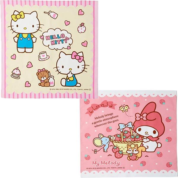 (일본) 마이멜로디 면100% 런치크로스 손수건 도시락보자기 (43×43cm 2type)