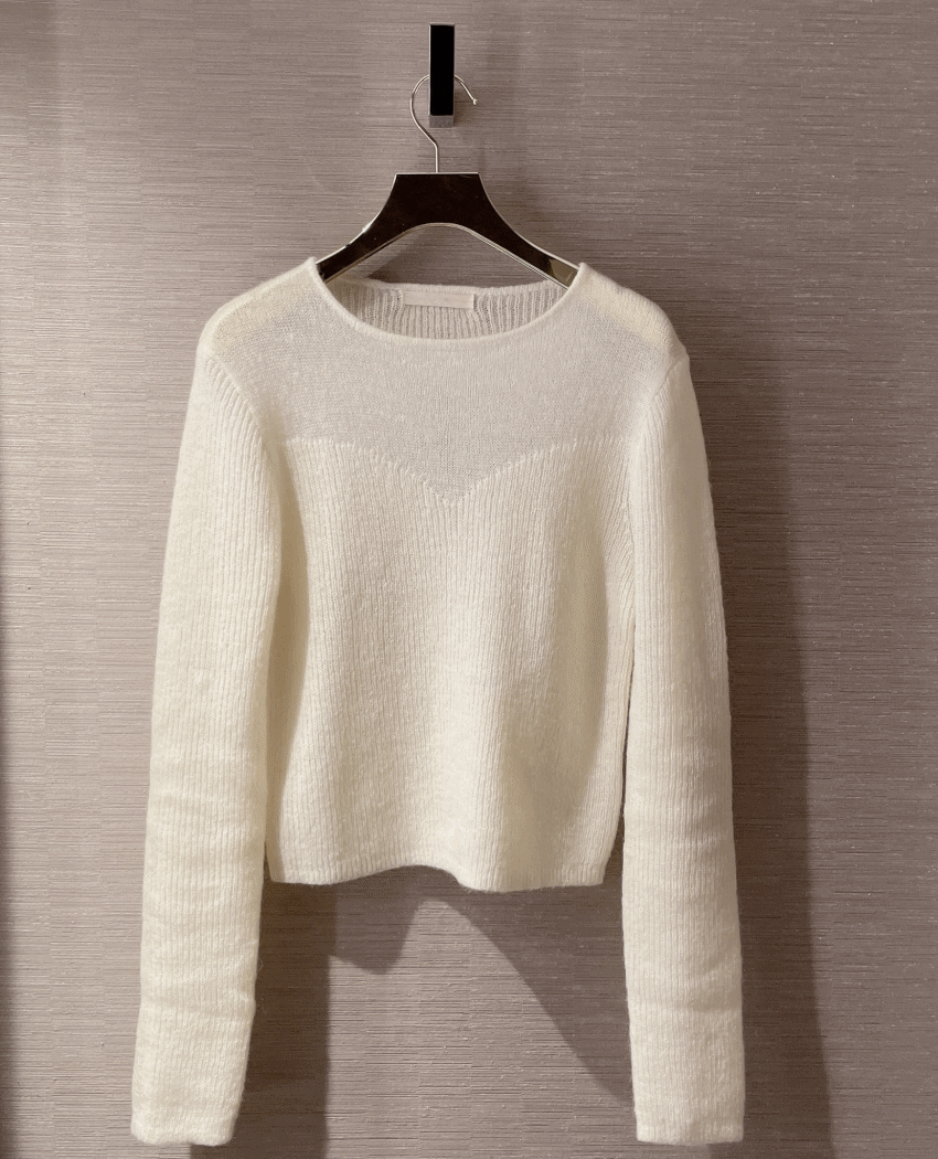 하트넥 베이직 퐁퐁 니트/ 2 color