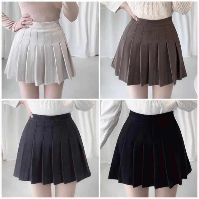 [겨울신상/따뜻해요] 밤비 모직 기모 테니스 플리츠 스커트 4color