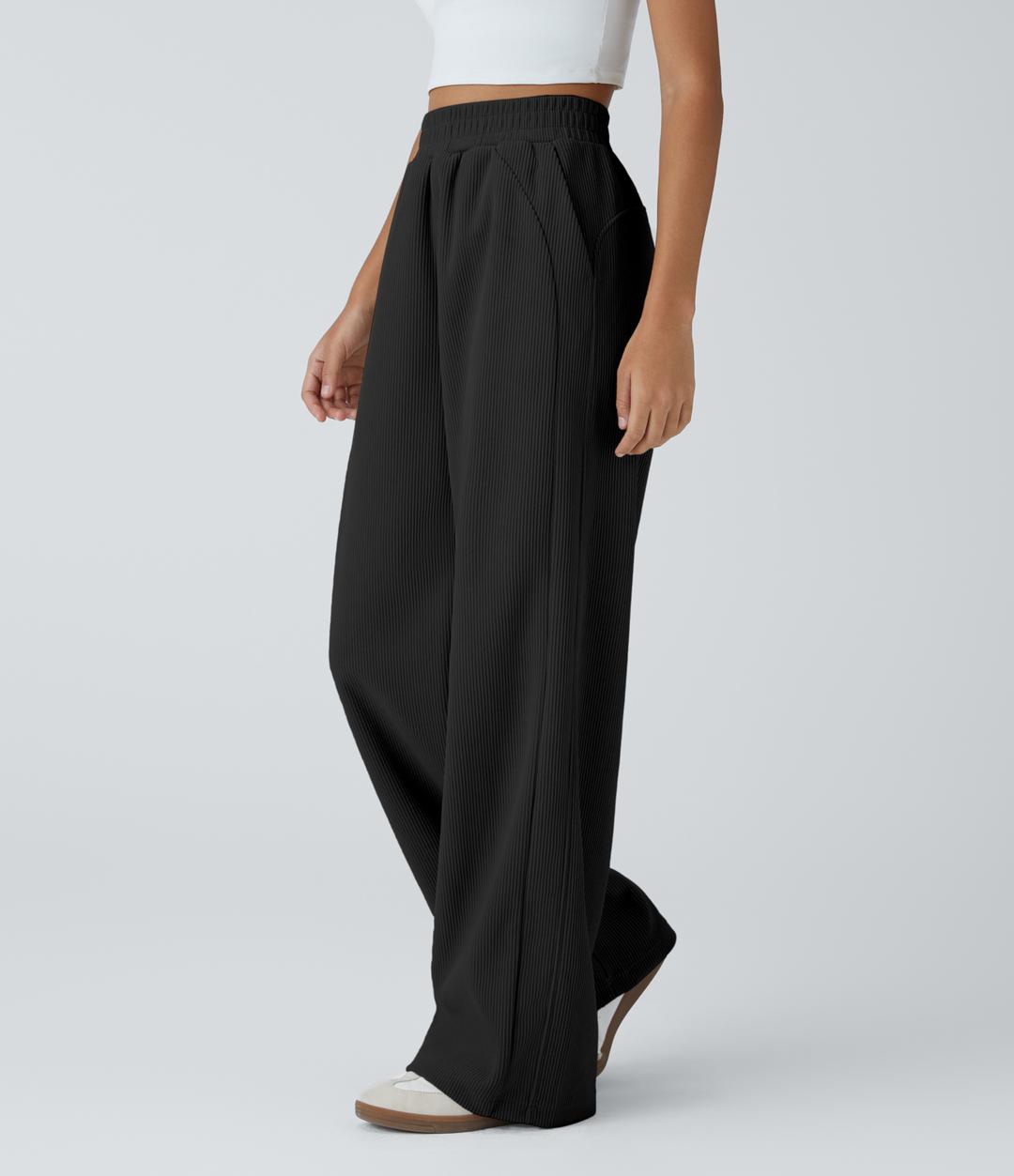 하이웨이스트 사이드 포켓 일자 모프 코듀로이 캐주얼 팬츠