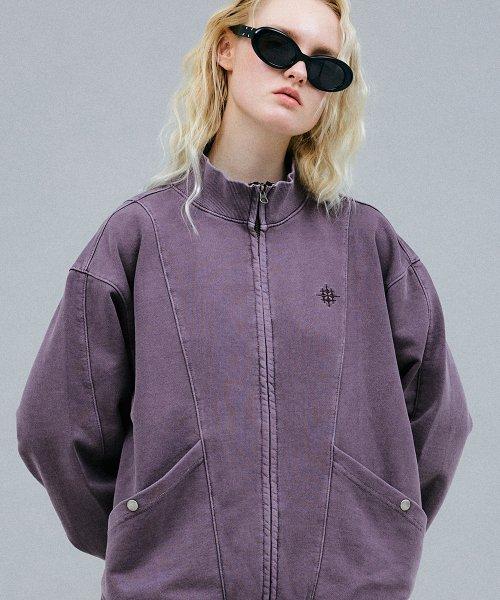 절개 피그먼트 스웨트 트랙탑 애쉬 퍼플