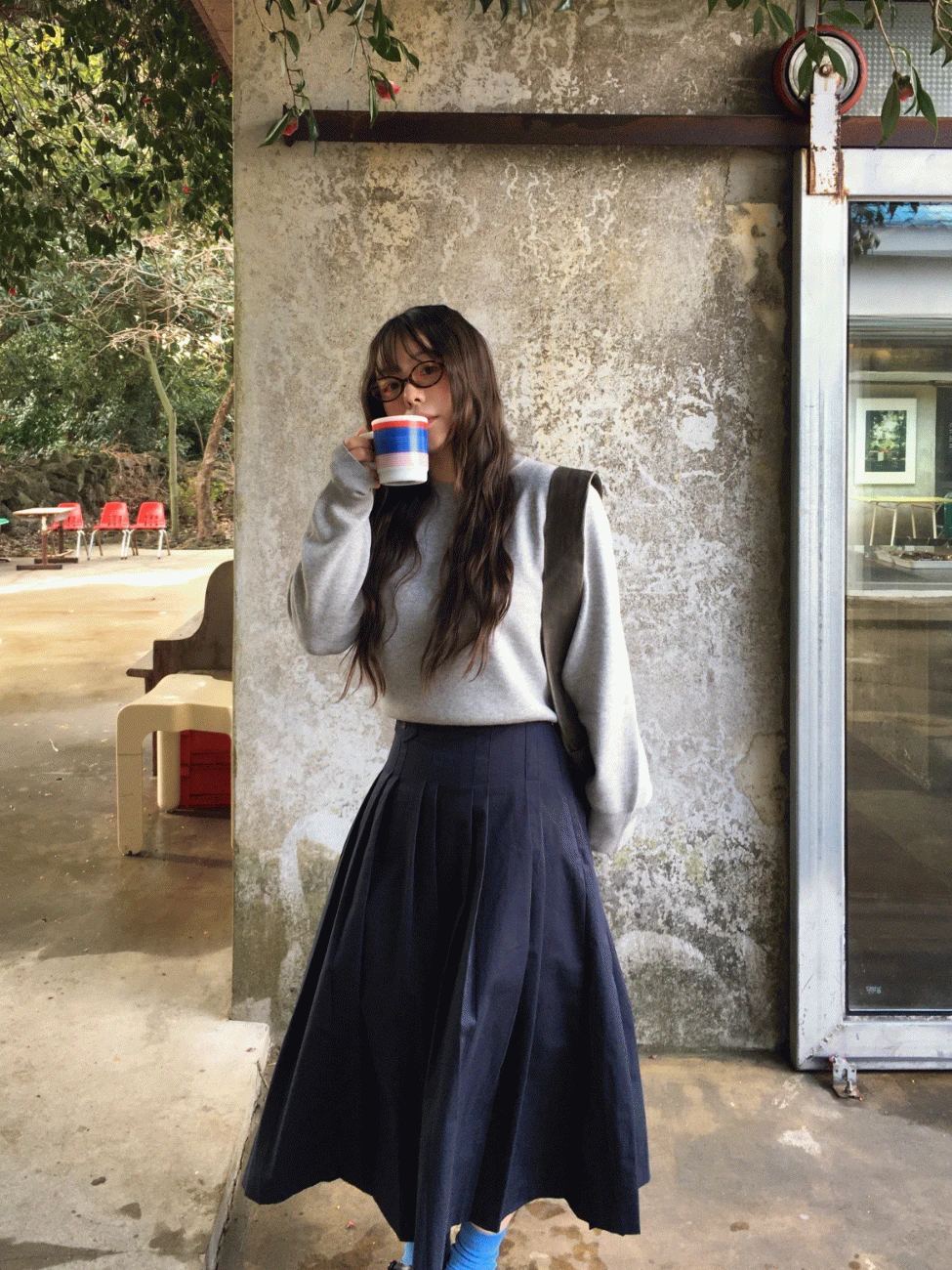 플리츠 포켓 스커트(2color)