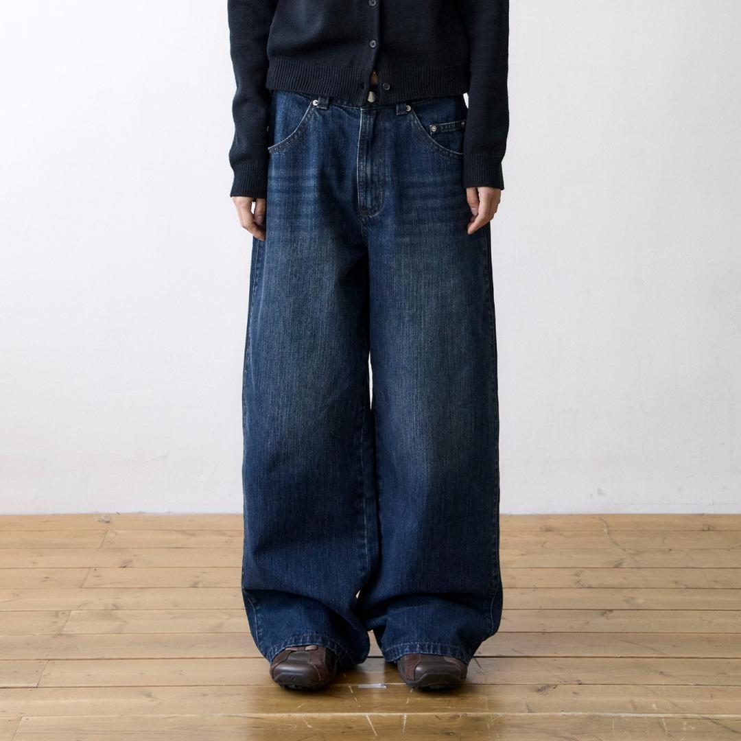 TCM washed denim pants (blue)