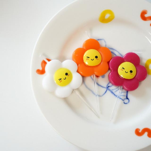 케이파티 데이지 윙크초 생일 케이크 파티 벌스데이 귀여운 특이한 초 캔들 (4개입)