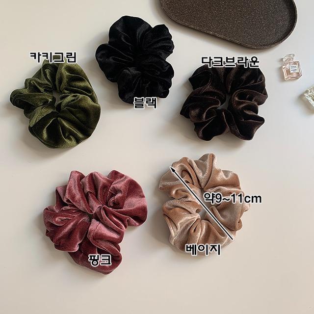 기본 밸벳 가을 겨울 헤어 머리 끈 곱창밴드