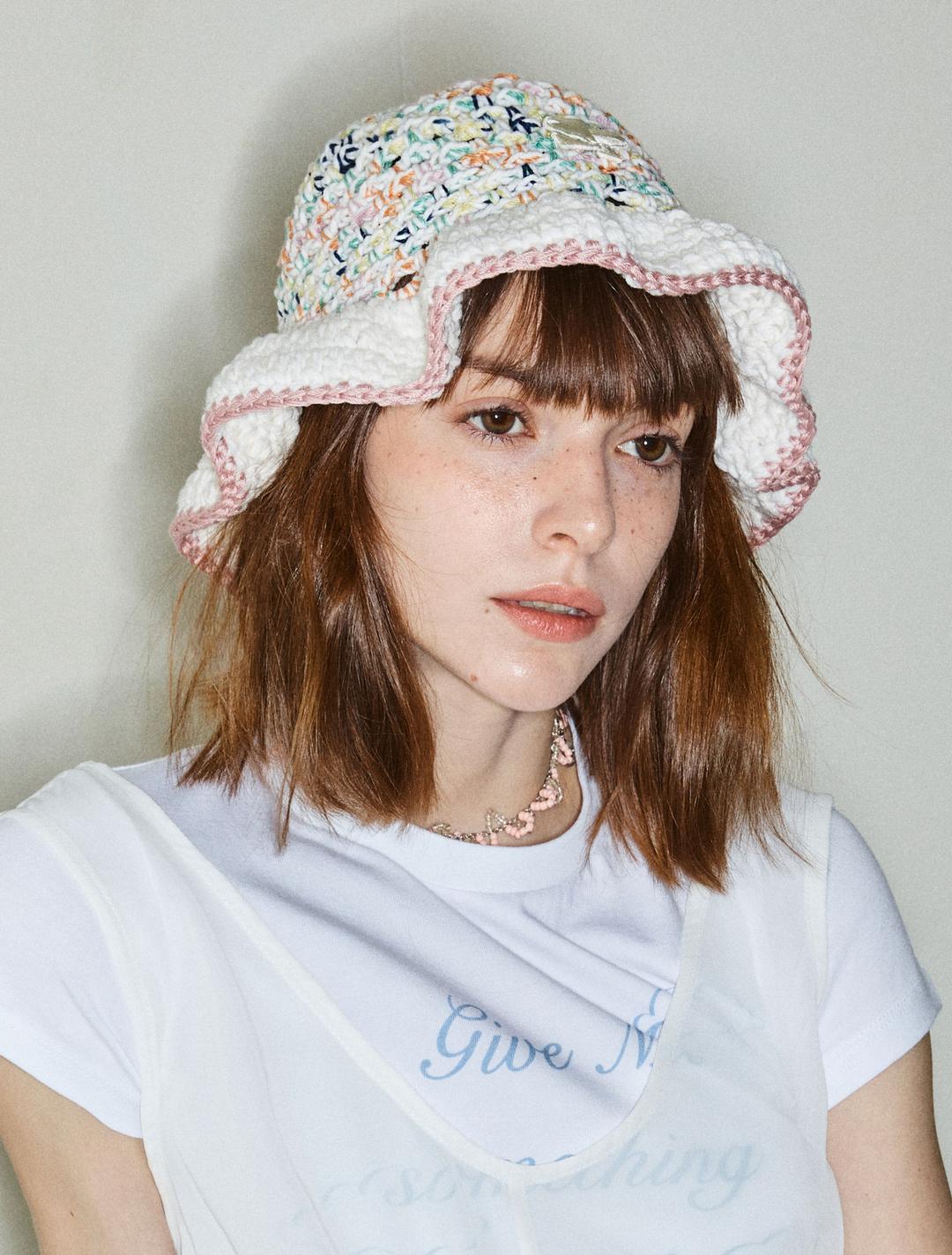 KNIT BUCKET HAT-IVORY - 1차 리오더