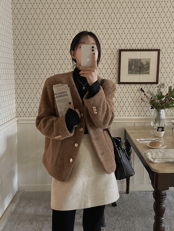 (SALE) 부클 누빔 트위드자켓