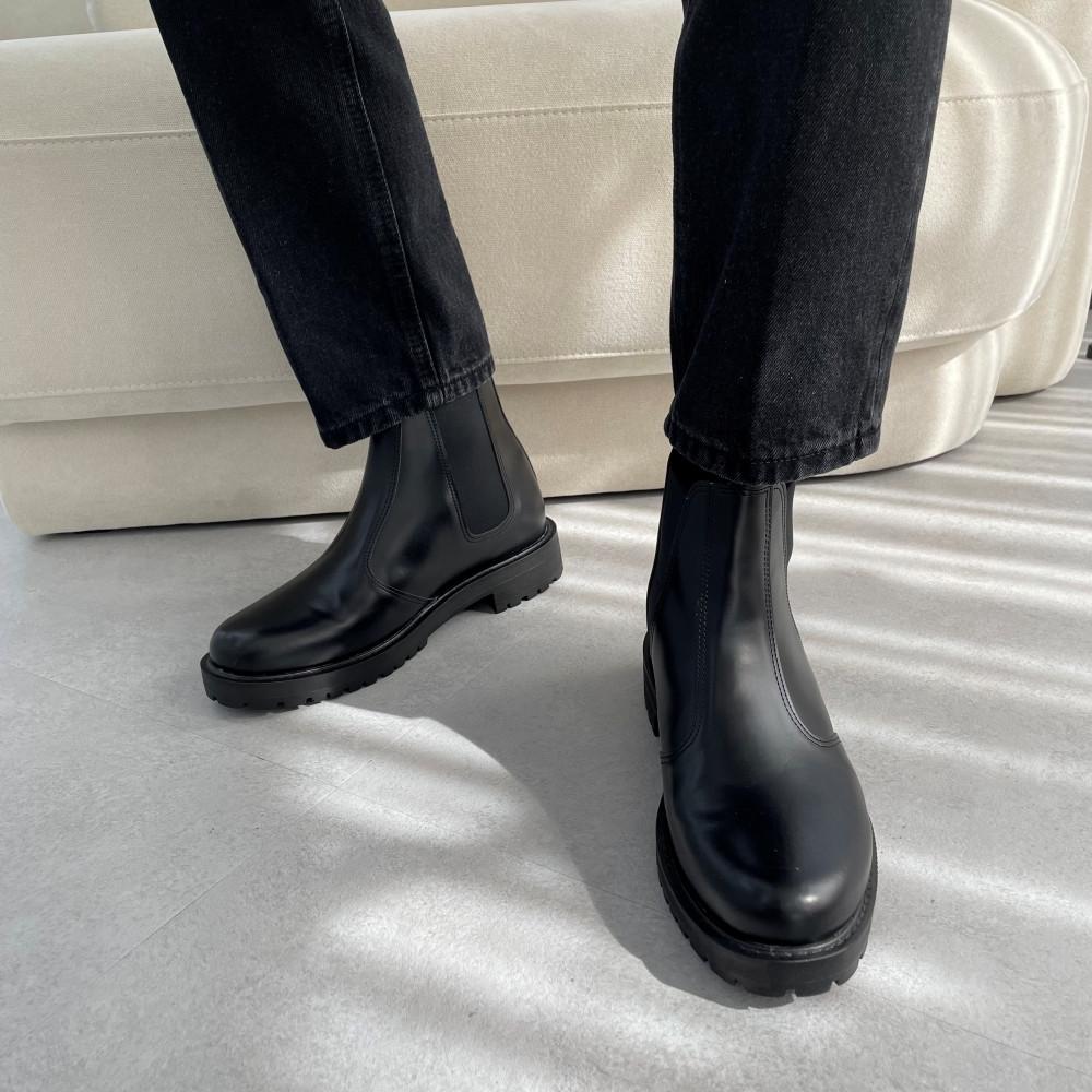 남자 7cm 키높이 가죽 첼시부츠 앵클 부츠