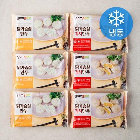 곰곰 닭가슴살 만두180g*3p + 곰곰 닭가슴살 김치만두180g*3p, 1080g, 1세트