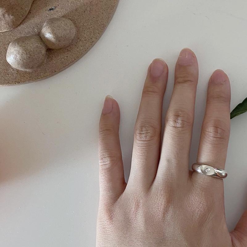 [아몬즈 단독] 천연 다이아몬드 half moon 커플링