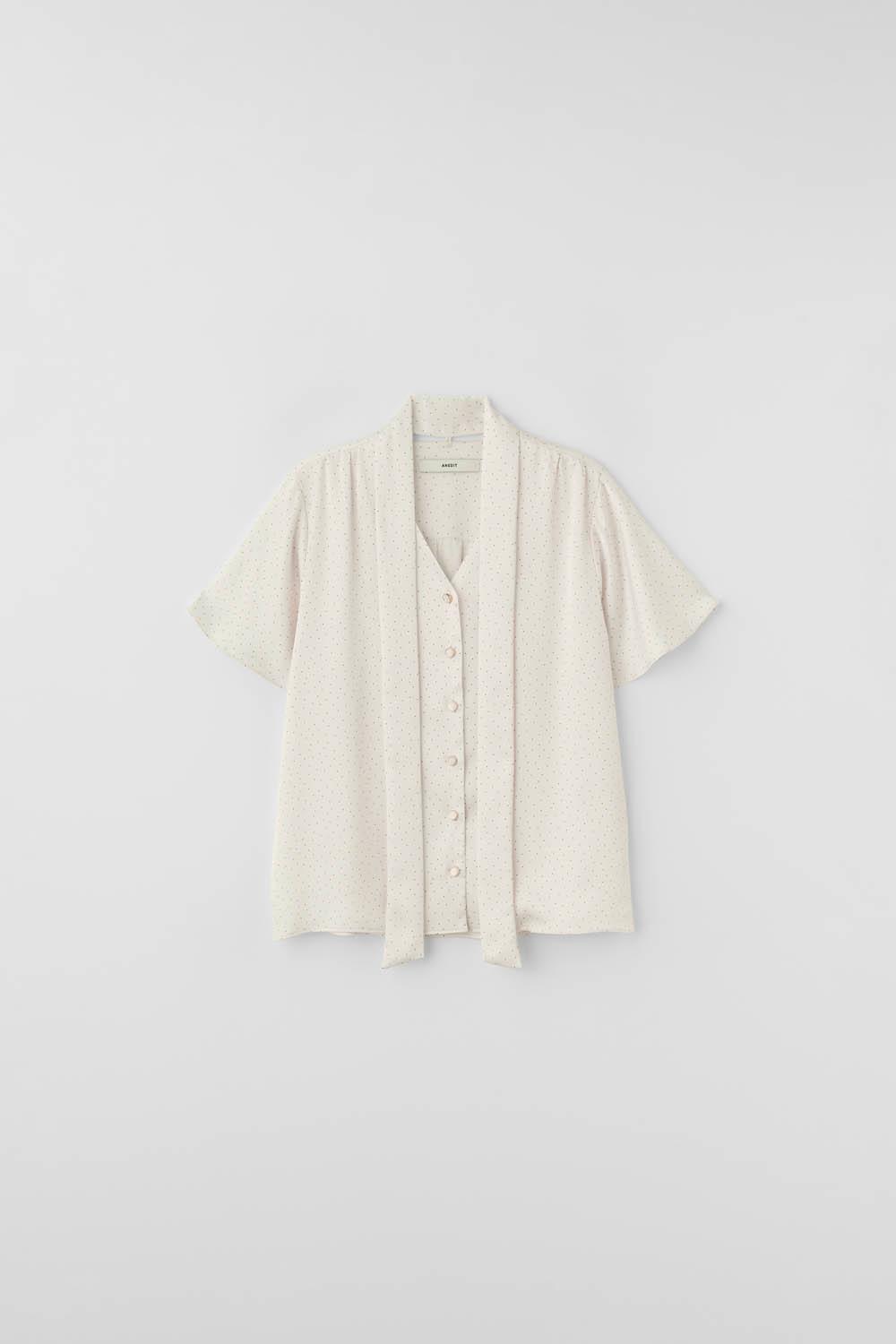 G Dot 2Way Half Tie Blouse_Ivory