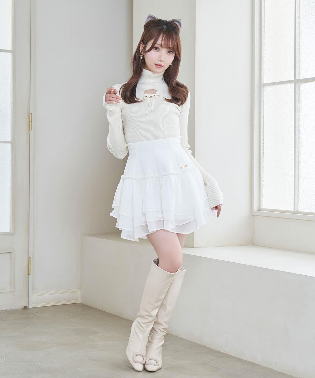 organdy frills skirt pants