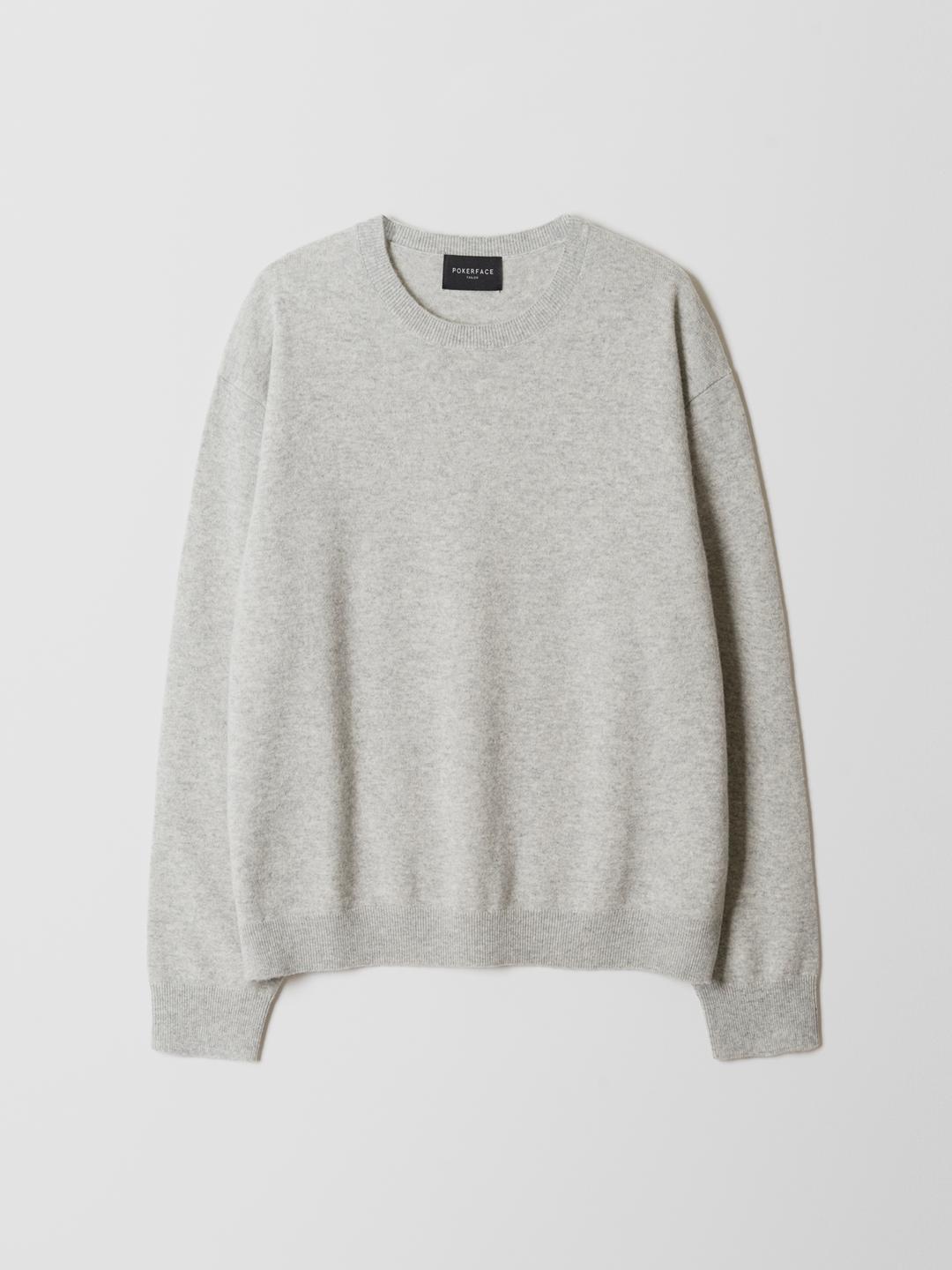 FARASHA CASHMERE CREW NECK KNIT LIGHT GREY