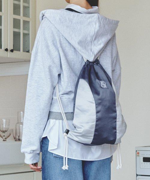 Classic Symbol Satin Gym Sack [CHARCOAL]